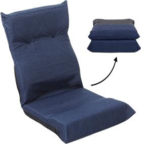 img 4 attached to FLOGUOR Ergonomic Dark Blue Floor Chair: Multi-Angle Adjustable, Comfortable Padded Gaming Chair for Adults at Factory Price