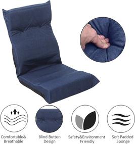 img 2 attached to FLOGUOR Ergonomic Dark Blue Floor Chair: Multi-Angle Adjustable, Comfortable Padded Gaming Chair for Adults at Factory Price