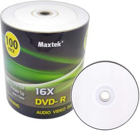 img 1 attached to Maxtek High-Quality White Inkjet HUB Printable DVD-R 📀 DVDR 16x Blank Disc, 4.7GB, 120min. Pack of 100