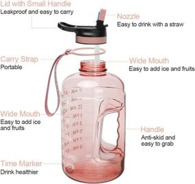 img 1 attached to 💧 Opard One Gallon/Half Gallon Motivational Water Bottle: Stay Hydrated with Time Marker & Straw, Leakproof Jug for Sports and Outdoor Activity