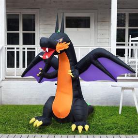 img 2 attached to 6FT Dragon Outdoor Decorations with Built-in 🐉 LED Lights - Halloween Inflatables for Yard Decor
