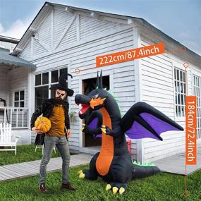 img 1 attached to 6FT Dragon Outdoor Decorations with Built-in 🐉 LED Lights - Halloween Inflatables for Yard Decor