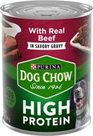 🐶 purina dog chow high protein gravy wet dog food with real beef - (12) 13 oz. cans for maximum canine nutrition logo