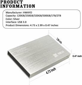 img 3 attached to 💻 HWAYO 2.5'' HDD 40GB Ultra Slim Portable External Hard Drive USB3.0: Ideal Storage Solution for PC, Desktop, Laptop, MacBook, Chromebook (Silver)