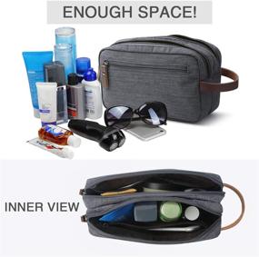img 2 attached to Premium Water-Resistant Men's Travel Toiletry Organizer Bag - Shaving Dopp Kit & Bathroom Bag