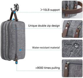 img 3 attached to Premium Water-Resistant Men's Travel Toiletry Organizer Bag - Shaving Dopp Kit & Bathroom Bag
