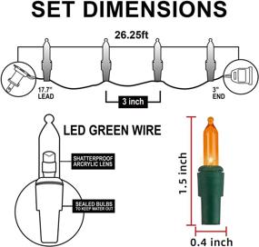 img 1 attached to 105 FT 400 Count Christmas Multicolor Green Wire String Lights: Enhance Your Xmas Decor with 4 Sets of 100 Count 26.25 FT LED Lights for Stunning Indoor and Outdoor Displays