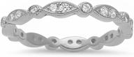 💍 milgrain marquise & round cubic zirconia eternity ring - oxford diamond co stacking infinity wedding band in sterling silver | sizes 3-13 | various color options available! logo