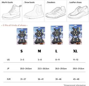 img 1 attached to 🥾 Ice Cleats for Boots and Shoes - Snow Grips Cleats with Rubber Traction, 10 Steel Studs Crampons for Walking on Ice and Snow. Perfect for Hiking, Walking, Climbing, Jogging.