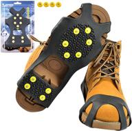 🥾 ice cleats for boots and shoes - snow grips cleats with rubber traction, 10 steel studs crampons for walking on ice and snow. perfect for hiking, walking, climbing, jogging. логотип