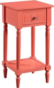 img 3 attached to 🏺 French Country Khloe Coral Accent Table by Convenience Concepts