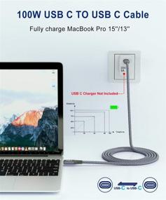 img 2 attached to 🔌 Высокоскоростной, кабель USB-C to USB-C 100W (10ft/2-Pack) - Совместим с MacBook Pro, iPad Pro, Samsung Galaxy Note 20, Pixelbook и мн.др.