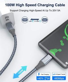 img 1 attached to 🔌 Высокоскоростной, кабель USB-C to USB-C 100W (10ft/2-Pack) - Совместим с MacBook Pro, iPad Pro, Samsung Galaxy Note 20, Pixelbook и мн.др.