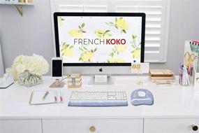 img 1 attached to 🐭 French Koko Mouse Pad with Wrist Support and Keyboard Wrist Support: Non-Slip Memory Foam Comfort for PC, Laptop, Mac, School, Home, or Office Desk