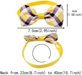 img 3 attached to 10-Pack of Adjustable Pet Puppy Dog Cat Bow Ties in Classic Plaid Style - Essential Grooming Accessories for Pets