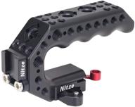 📷 universal mini nato top handle grip for camera cage with built-in qr nato clamp - nitze mini stinger handle (model pa28m-ak) logo