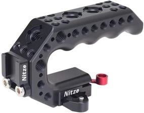 img 4 attached to 📷 Universal Mini NATO Top Handle Grip for Camera Cage with Built-in QR NATO Clamp - Nitze Mini Stinger Handle (Model PA28M-AK)