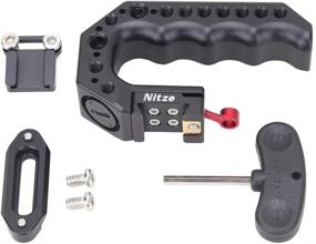 img 1 attached to 📷 Universal Mini NATO Top Handle Grip for Camera Cage with Built-in QR NATO Clamp - Nitze Mini Stinger Handle (Model PA28M-AK)