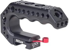 img 2 attached to 📷 Universal Mini NATO Top Handle Grip for Camera Cage with Built-in QR NATO Clamp - Nitze Mini Stinger Handle (Model PA28M-AK)