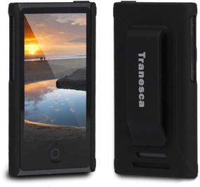 img 4 attached to 📱 Tranesca iPod Nano 7 Case: Black Rubber Cover Shell with Belt Clip for 7th & 8th Generation