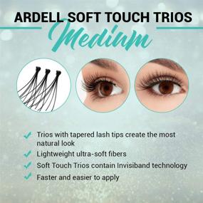 img 2 attached to 💁 Ardell Soft Touch Trios Individuals Medium Black False Eyelashes, Pack of 4: Get the Perfect Flutter!