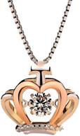 👑 fmjiuge to my badass daughter crown necklace: rose gold-plated queen sparkling dance necklace for mother/wife/girlfriend – zirconia crown pendant charm simple necklace logo