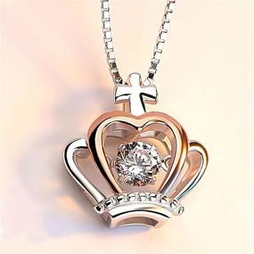 img 3 attached to 👑 FMJIUGE To My Badass Daughter Crown Necklace: Rose Gold-Plated Queen Sparkling Dance Necklace for Mother/Wife/Girlfriend – Zirconia Crown Pendant Charm Simple Necklace