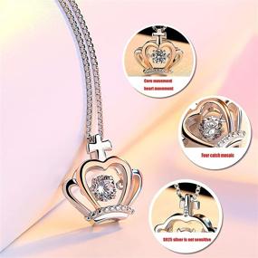 img 2 attached to 👑 FMJIUGE To My Badass Daughter Crown Necklace: Rose Gold-Plated Queen Sparkling Dance Necklace for Mother/Wife/Girlfriend – Zirconia Crown Pendant Charm Simple Necklace