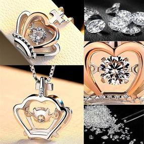 img 1 attached to 👑 FMJIUGE To My Badass Daughter Crown Necklace: Rose Gold-Plated Queen Sparkling Dance Necklace for Mother/Wife/Girlfriend – Zirconia Crown Pendant Charm Simple Necklace