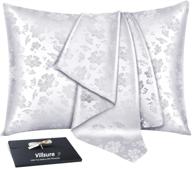 villsure 100% mulberry silk pillowcase - breathable and hypoallergenic, with hidden zipper design 🌸 - 25 momme natural silk pillowcase for hair and skin - 1 pack (white floral, standard) logo