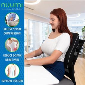 img 2 attached to 🪑 Nuumi Ergonomic Lumbar Support Pillow - Memory Foam Back Cushion for Office Chair, Computer Desk, Recliner & Car Seat - 2 Adjustable Straps, Breathable 3D Mesh & Washable Covers - Black