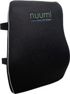 🪑 nuumi ergonomic lumbar support pillow - memory foam back cushion for office chair, computer desk, recliner & car seat - 2 adjustable straps, breathable 3d mesh & washable covers - black logo