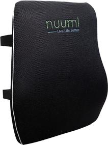 img 4 attached to 🪑 Nuumi Ergonomic Lumbar Support Pillow - Memory Foam Back Cushion for Office Chair, Computer Desk, Recliner & Car Seat - 2 Adjustable Straps, Breathable 3D Mesh & Washable Covers - Black