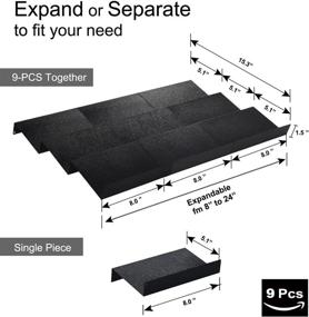 img 3 attached to Artibear 8-24 Inch Kitchen Cabinet Spice Rack Drawer Organizer: Set of 9 Expandable Drawer Trays