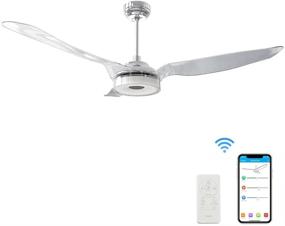 img 4 attached to 🌀 Trifecte 56 Inch Indoor Outdoor Ceiling Fan with Light and Remote - Smart, Silent, and Stylish