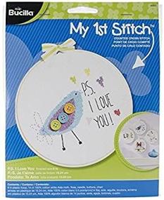 img 2 attached to 🧵 Bucilla My 1st Stitch Counted Cross Stitch Kit, PS I Love You: A Perfect Starter for Cross Stitch Enthusiasts!