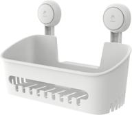 🚿 white shower caddy suction cup shelf - easy one second installation, removable & waterproof organizer | holds 22lbs - max storage capacity logo