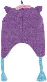 img 1 attached to 🦄 Sparkling Unicorn Earflap Beanie: Magical Glitter Knitted Girls' Accessory!