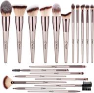 🎨 bestope pro premium synthetic 20-piece makeup brush set: contour, conceal, foundation, powder, & eye shadows brushes with champagne gold conical handle logo