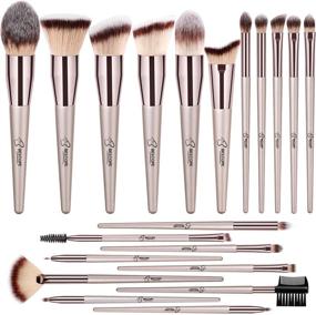 img 4 attached to 🎨 Bestope Pro Premium Synthetic 20-Piece Makeup Brush Set: Contour, Conceal, Foundation, Powder, & Eye Shadows Brushes with Champagne Gold Conical Handle