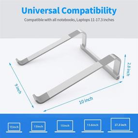 img 1 attached to 💻 Laptop Stand for Desk – Stable MacBook Pro Stand – Ergonomic Aluminum Computer Riser for 12-16.2 inch MacBooks – Cooling Stand for Mac, HP, Dell, PC Notebooks and More