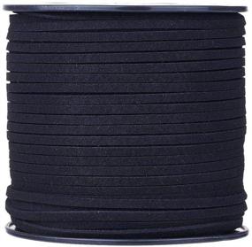 img 1 attached to Black Findings Stop Brand-Faux Suede Microfiber Leather Flat Cord for Crafting and DIY Projects