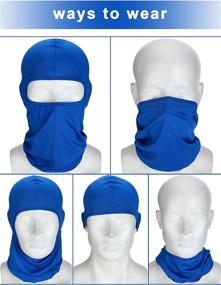 img 3 attached to Full-Face Mask for Outdoor Sports - 6 Piece Balaclava Mask Ice Silk UV Protection for Women and Men (Color Set 4)