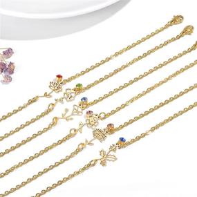 img 1 attached to 🌼 Nupdot Birth Flower Bracelets: 14K Gold Plated Birthstone Charm Jewelry for Women & Girls - Unique Wildflower Gift for Birth Month Celebrations