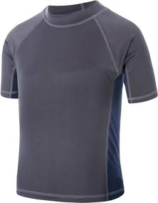 img 2 attached to Hipeta Short Sleeve Rashguard Shirt Boys' Clothing ~ Swim