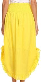 img 3 attached to 👗 Coco Long Cotton Ruffle Skirt with Pockets and Elastic Waistband by Sakkas