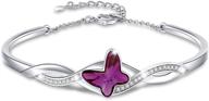 stunning george · smith butterfly bracelets: silver charms with crystals – ideal birthday gifts for women & wives logo