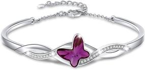 img 4 attached to Stunning GEORGE · SMITH Butterfly Bracelets: Silver Charms with Crystals – Ideal Birthday Gifts for Women & Wives