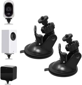 img 4 attached to 🧲 Wall Mount Suction Cup Bracket for Wyze Cam V3, Wyze Cam Pan, Oculus Sensor, HTC Vive Base Station, Arlo, 360-Degree Swivel Adjustable Indoor/Outdoor Bracket with Washable Silica Gel (2 Pack)