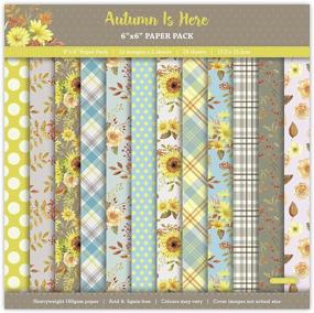 img 4 attached to 🌻 ZIIVARD 24 Sheets Autumn Is Here Scrapbooking Paper Pads - Sunflower Pattern, 6x6 Inches, Single-Sided Backgrounds for Gifts, Packing, Photo Albums (Autumn is Here Series)